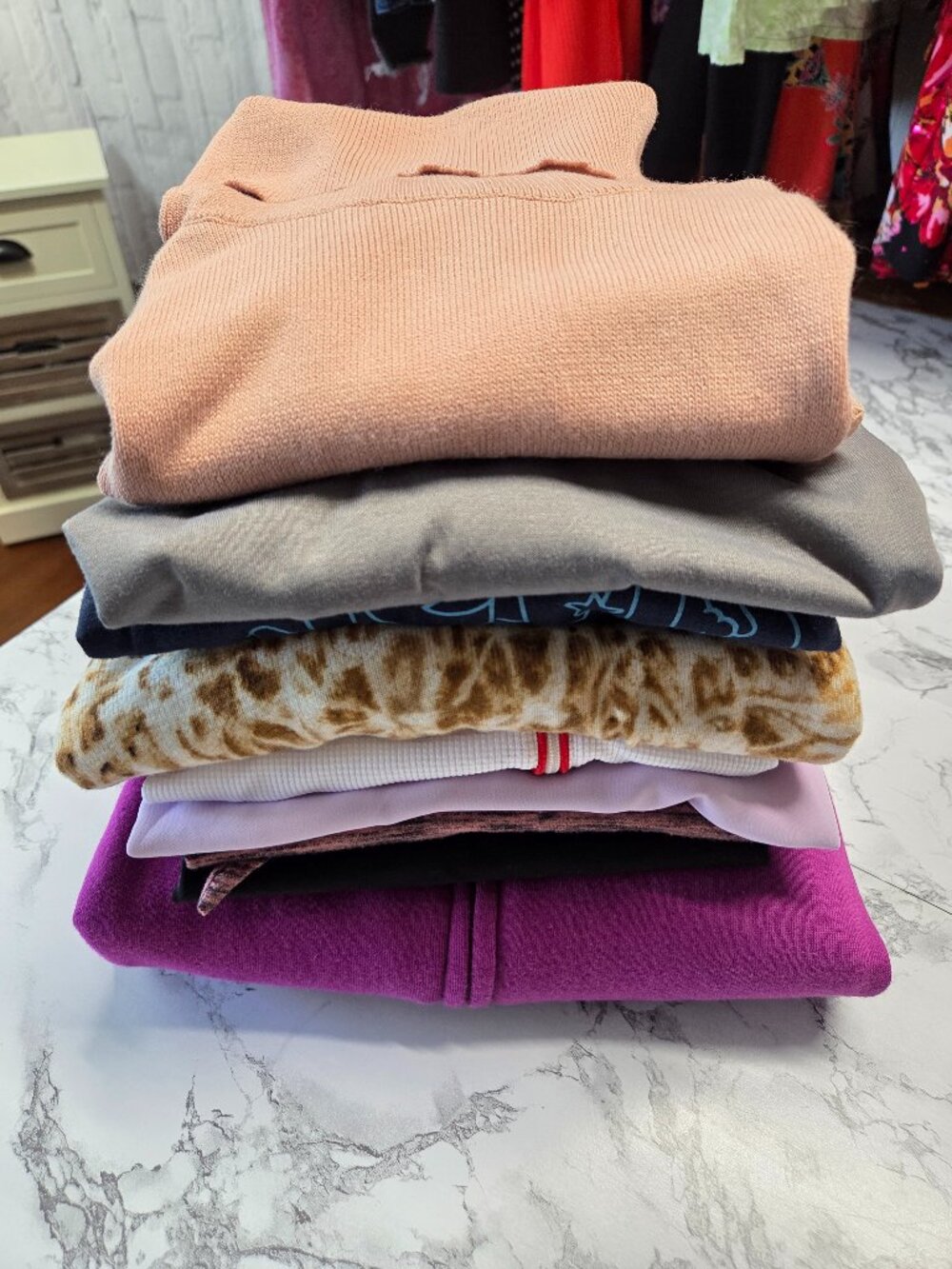 Women's Bundle of 9 Size Large Casual Summer Fall Tops Bundle #3